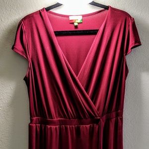 [Modcloth] Asymmetrical Magenta Wrap Dress 1X EUC